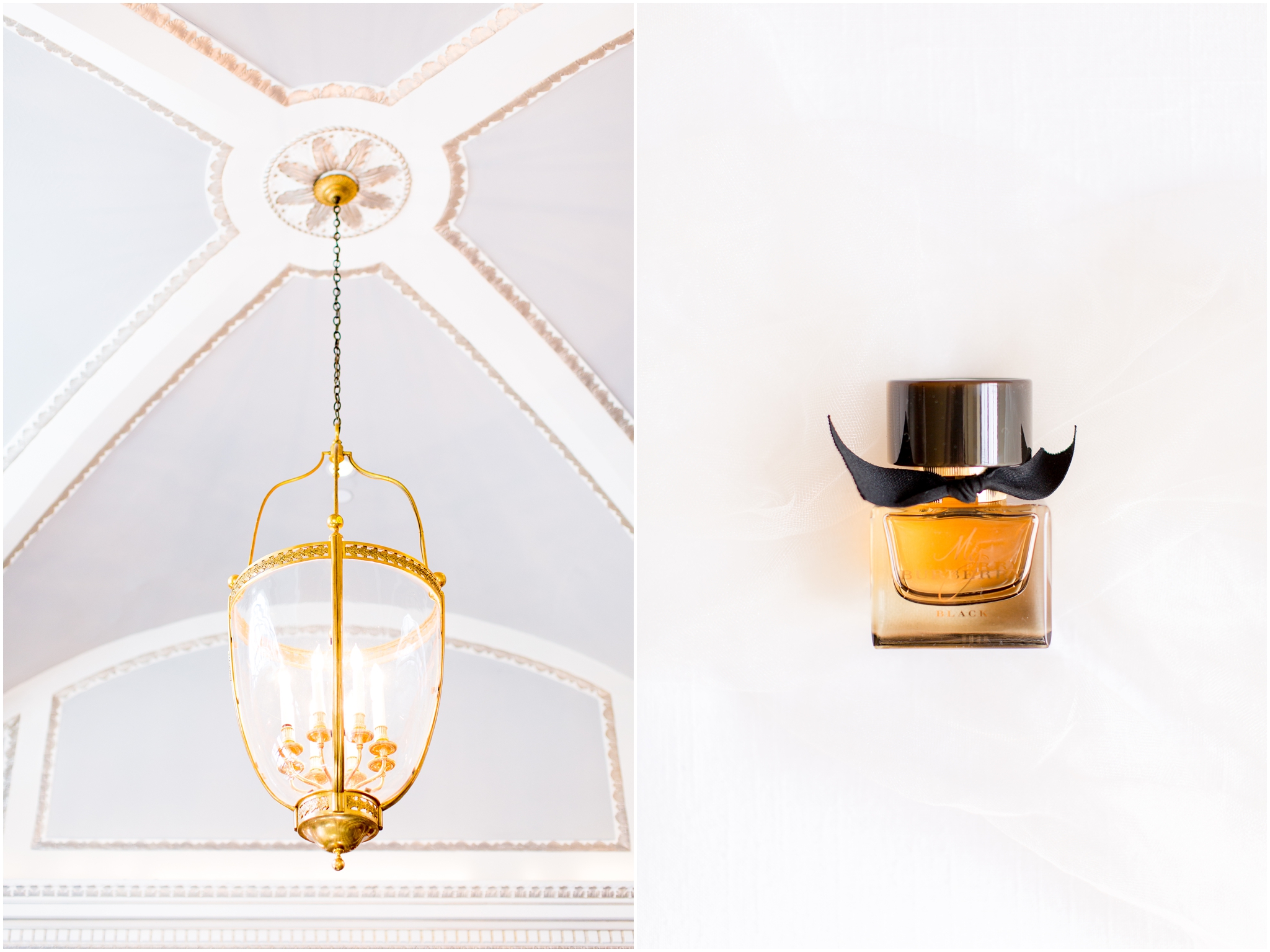Glamorous gatsby style wedding at the Jefferson Hotel DC was captured by DC wedding photographer Taylor Rose Photography. Includes gold My Burberry perfume.