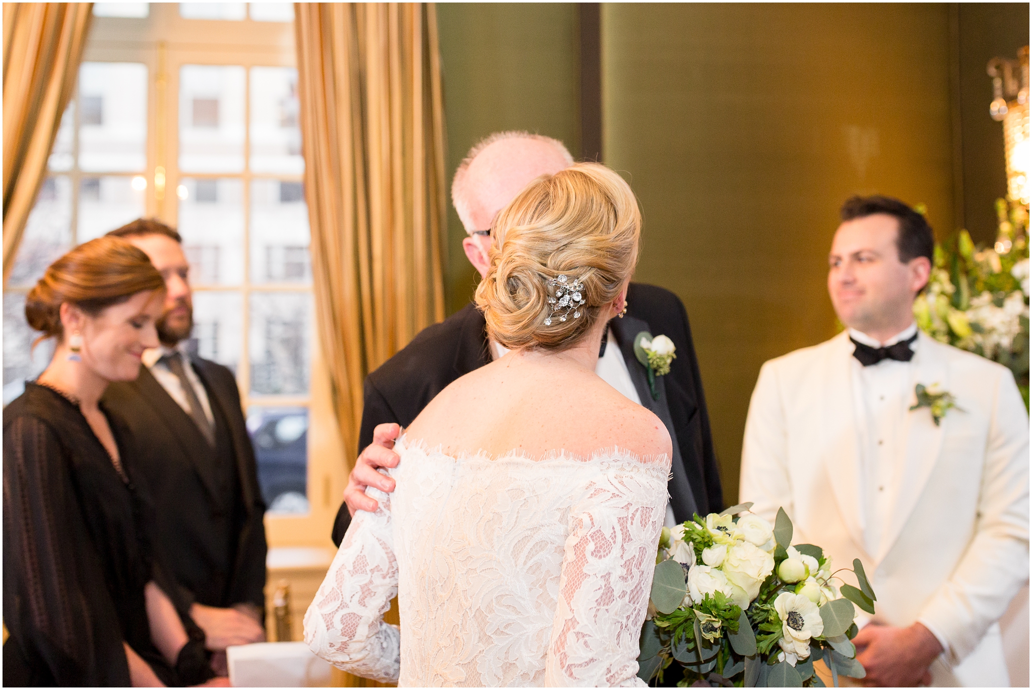 Elegant Jefferson Hotel wedding with art-deco style and gold accents