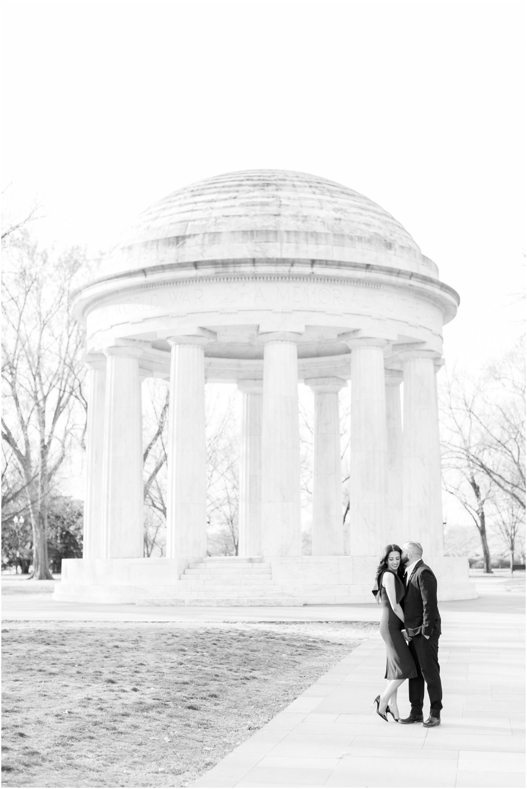War Memorial engagement photos in Washington, DC
